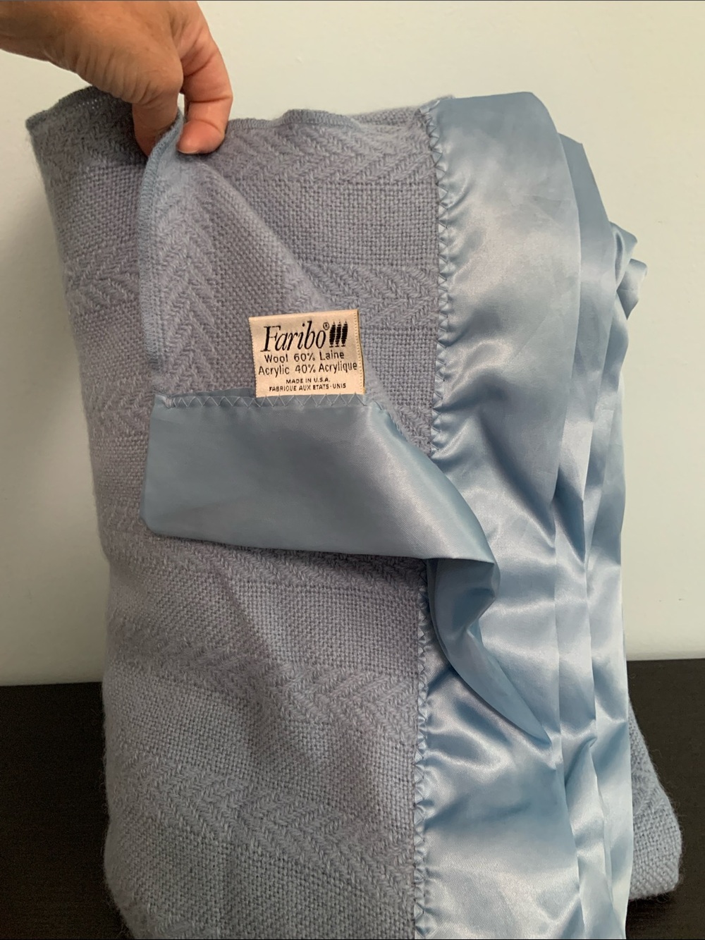 Faribo Wool Blanket Blue Twin Size